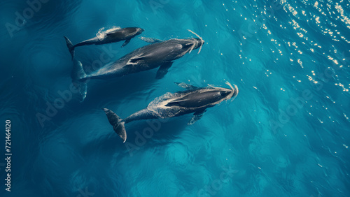 Oceanic Odyssey  Aerial Capture of Whales Swimming Together
