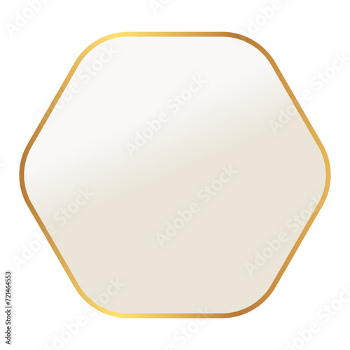 gold hexagon frame background
