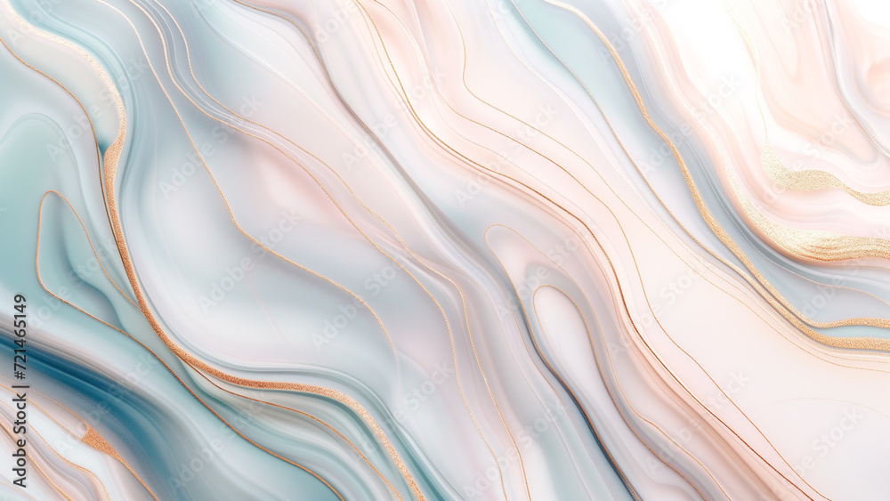 Ethereal Elegance: Soft and Tender Linear Patterns in Blue, White, Rose, and Gold - obrazy, fototapety, plakaty 