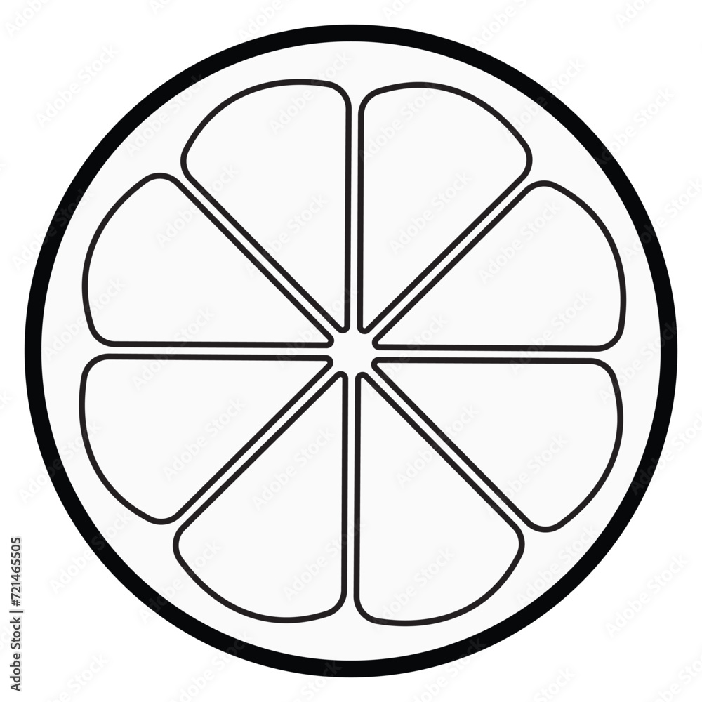 lemon, orange icon in flat black line style, isolated on white background