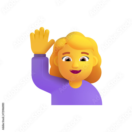  Woman Raising Hand