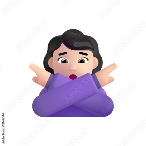 Woman Gesturing No: Light Skin Tone