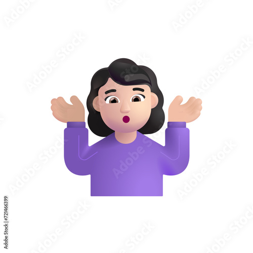 Woman Shrugging: Light Skin Tone