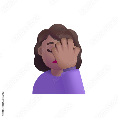 Woman Facepalming: Medium Skin Tone