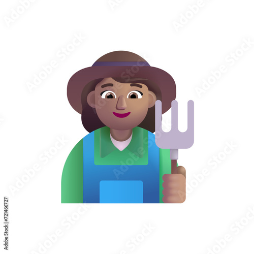  Woman Farmer: Medium Skin Tone