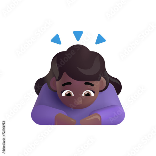 Woman Bowing: Medium-Dark Skin Tone