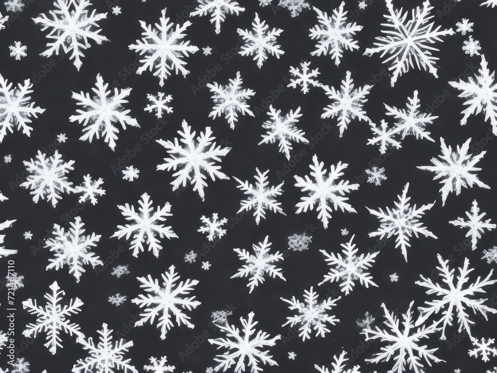Snowflake texture on a black background Snowflake texture on a black background