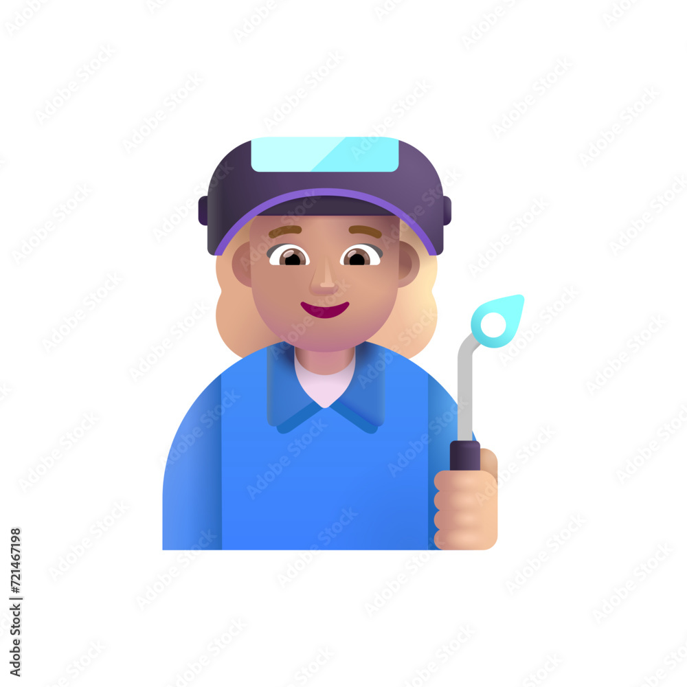 Woman Factory Worker: Medium-Light Skin Tone Woman Factory Worker: Medium-Light Skin Tone
