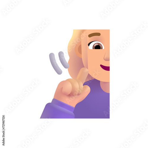 Deaf Woman : Medium-Light Skin Tone