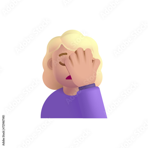 Woman Facepalming: Medium-Light Skin Tone