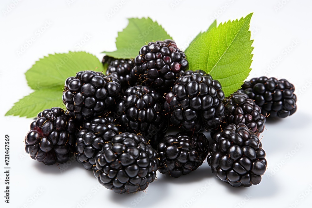 blackberries with leaves isolated on white background blackberries with leaves isolated on white background