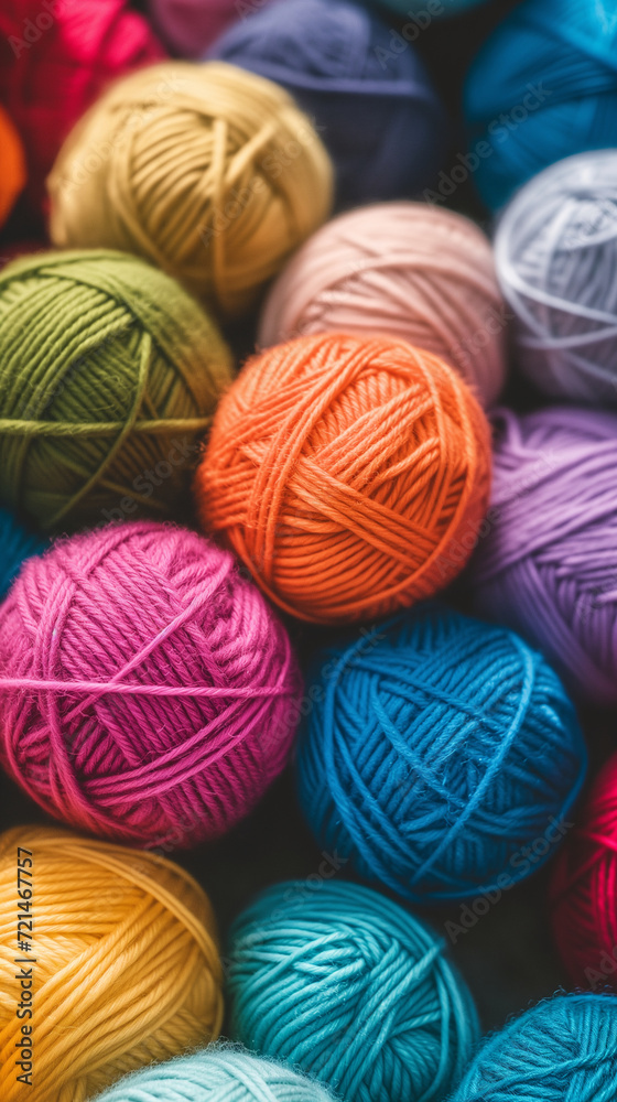 Colorful knitting yarn background. Selective focus. Toned. Colorful knitting yarn background. Selective focus. Toned.