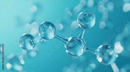 Abstract molecules design. Atoms. Abstract light blue background