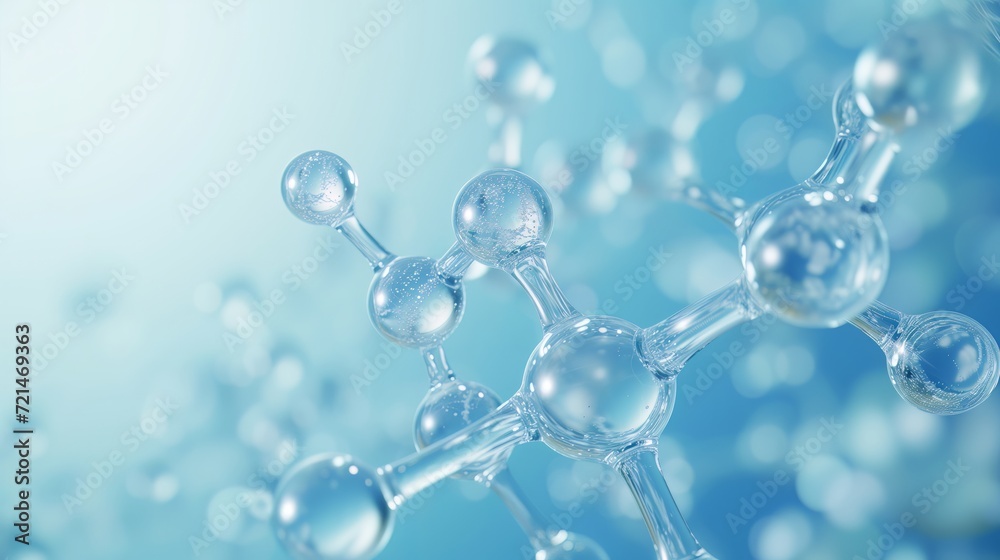 Abstract molecules design. Atoms. Abstract light blue background Abstract molecules design. Atoms. Abstract light blue background