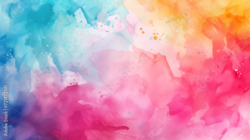 Abstract watercolor background, hand-painted look, splashes and brush strokes