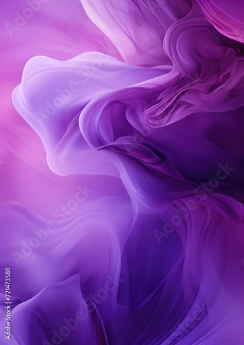 Purple abstract background with smoke waves. Generative AI.