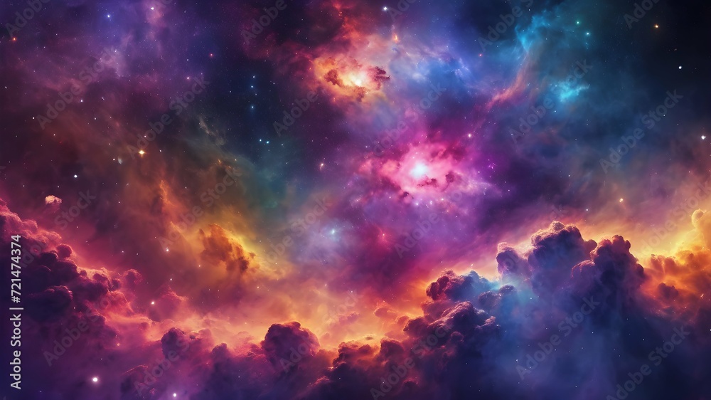an image of a cosmic starry sky that shimmers in different colors. Image of space for wallpaper, design