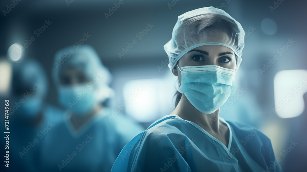 Female surgeon is working in the operating room Female surgeon is working in the operating room