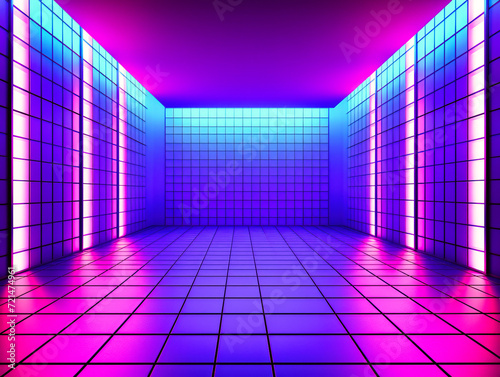 Ultraviolet Room with Neon Lights, Offering a Futuristic Perspective on Disco and Club Design