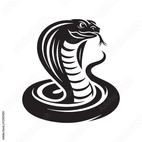 Slithering Silhouettes: Collection of Cobra Silhouettes Dancing in the Shadows of Serpentine Elegance - Cobra Illustration - Cobra Vector

