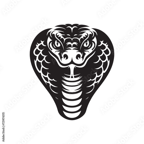Sinister Shadows: Cobra Animal Silhouette Set Evoking a Sense of Menacing Beauty in the Serpent's Form - Cobra Illustration - Cobra Vector
