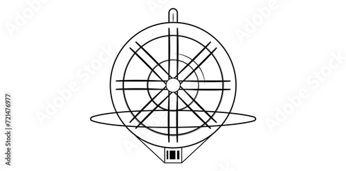 Abstract Circle Outline Handwheel, Ships Wheel Pirates Design Vector Illustration.	 photo