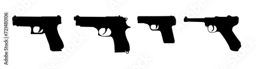 set of gun silhouettes - vector illustration