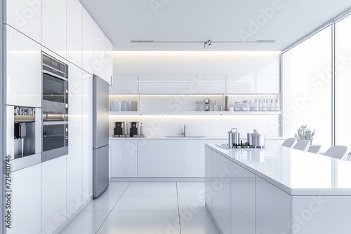Kitchen Of A Modern Apartment Decorated In White With Home Appliances.jpeg