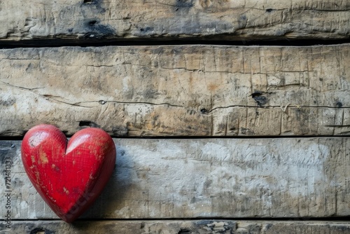 Wooden heart. Background with selective focus and copy space