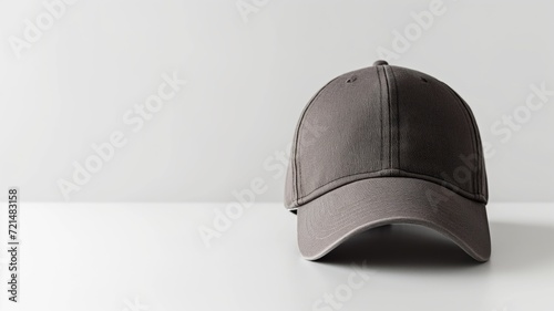 Grey baseball cap on a clean, white background