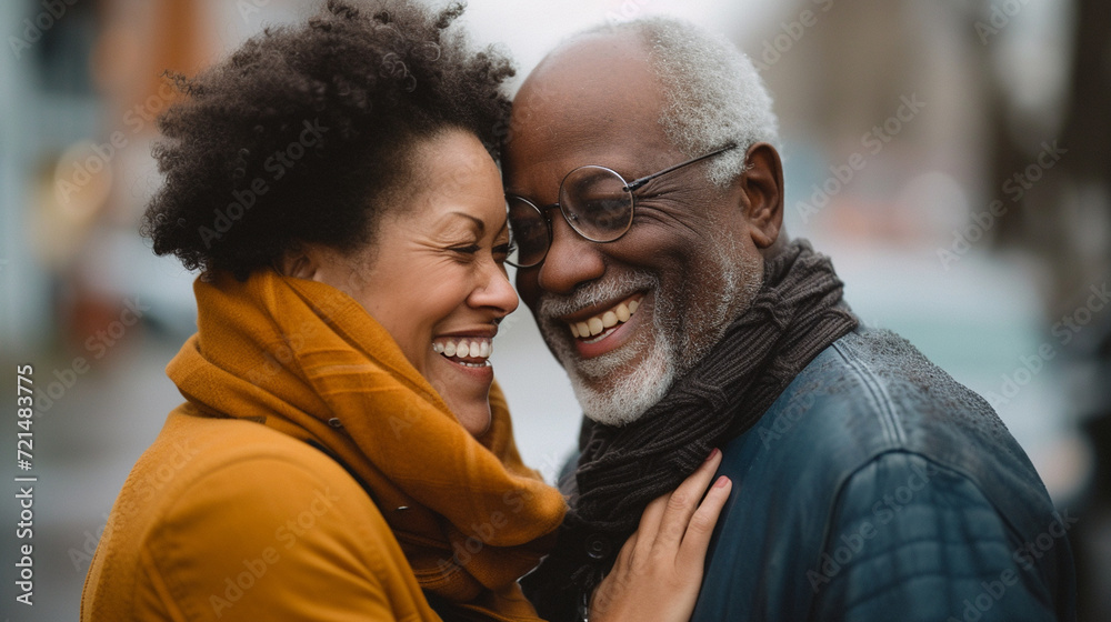 A candid shot of a couple sharing a warm laugh, showcasing the lighthearted and joyful moments within a loving relationship A candid shot of a couple sharing a warm laugh, showcasing the lighthearted and joyful moments within a loving relationship