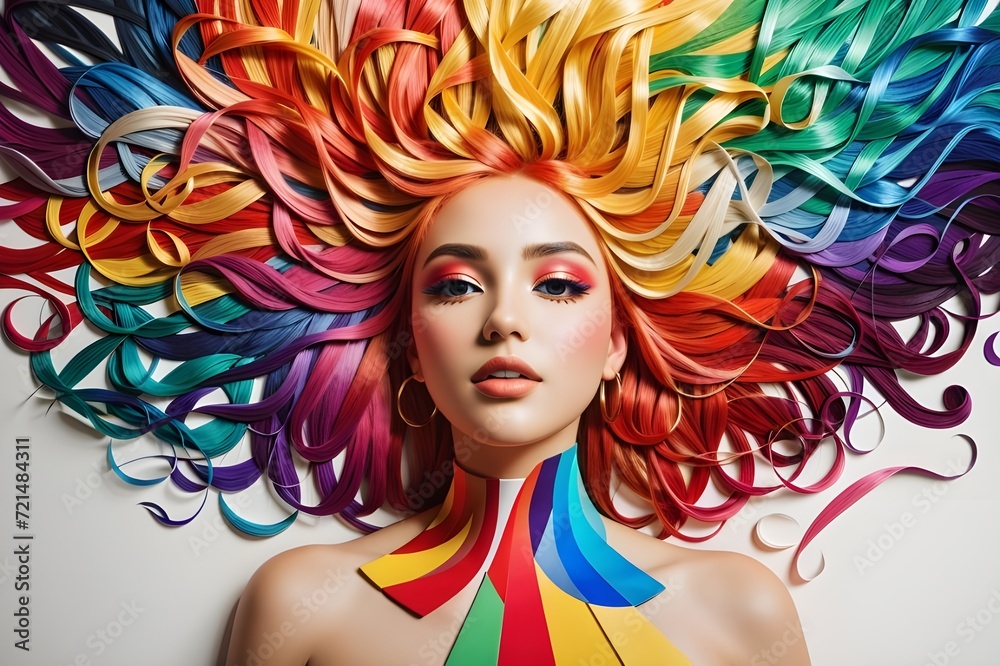 Fototapeta premium portrait of a woman with hair