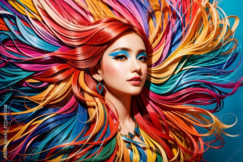 Obraz premium portrait of a woman with hair