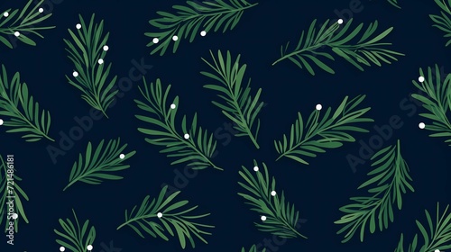 seamless background with coniferous branches pattern, coniferous, fir, 