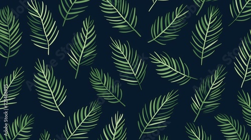 seamless background with coniferous branches pattern, coniferous, fir, 