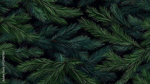 seamless background with coniferous branches pattern, coniferous, fir, 
