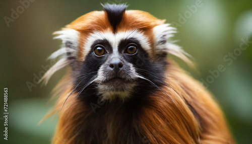 Cute Tamarin Monkey Portrait in Jungle