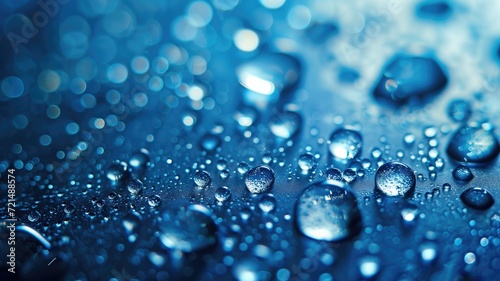 Wallpaper Mural Close-up of vivid blue water droplets; detailed texture focus Torontodigital.ca