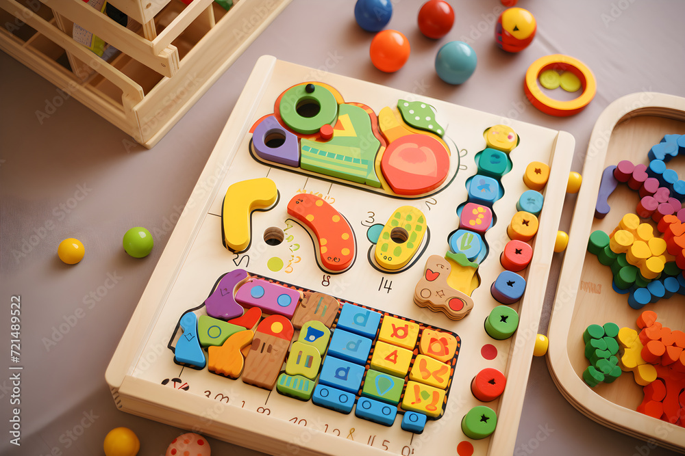 Assortment of Children's Learning Toys Enhancing Cognitive Skills
