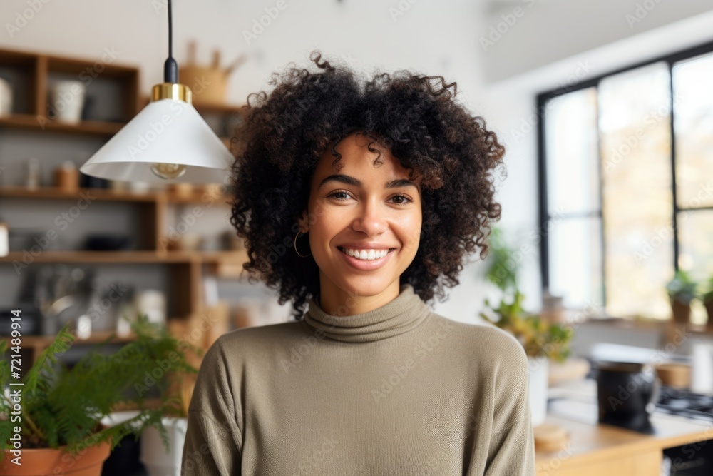 Fototapeta premium Portrait of a smiling young female interior designer
