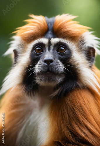 Cute Tamarin Monkey Portrait in Jungle © Nikita