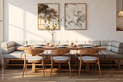 dining room with a mix of traditional and modern element