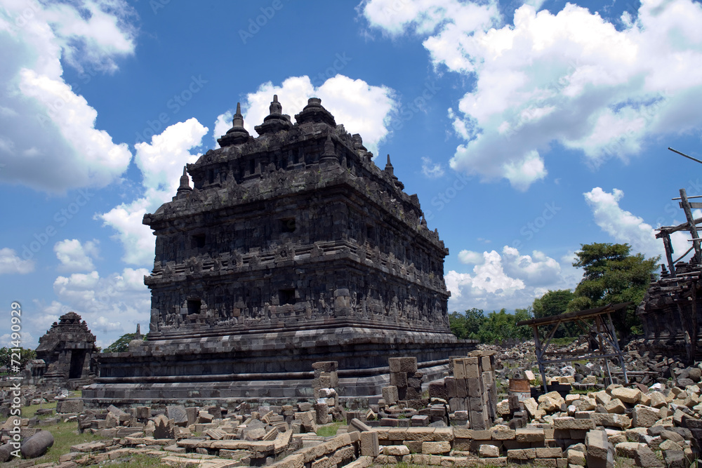 Indonesia Java island Plaosan temple on a sunny autumn day Indonesia Java island Plaosan temple on a sunny autumn day