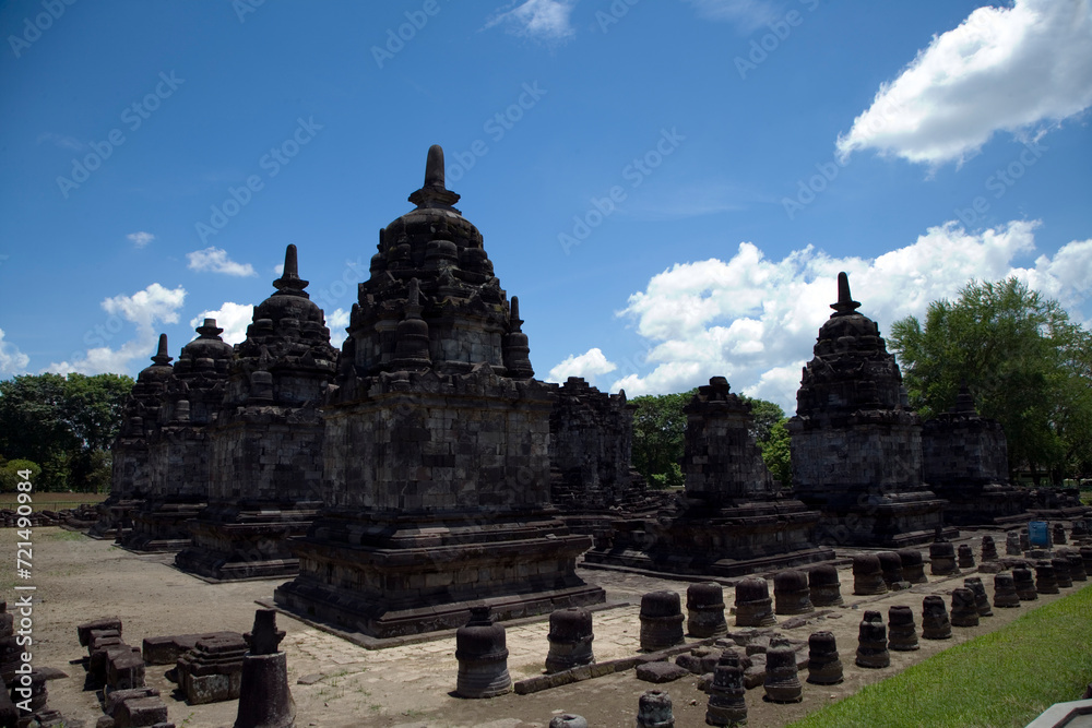 Indonesia Java island Prambanan temple on a sunny autumn day Indonesia Java island Prambanan temple on a sunny autumn day