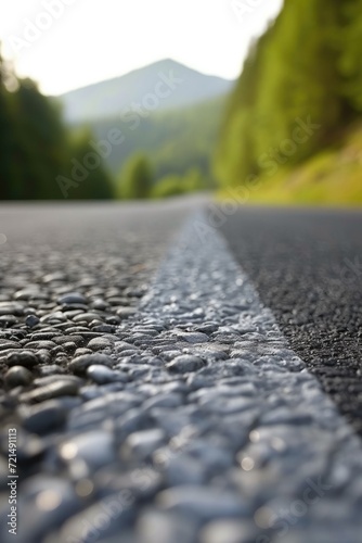 Asphalt road in mountainous terrain