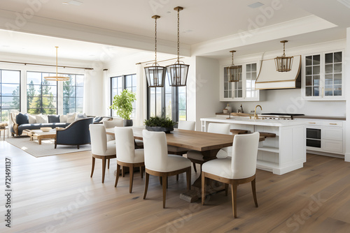 dining room with a mix of traditional and modern element