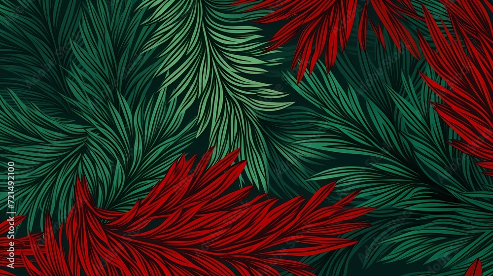 seamless background with coniferous branches pattern, coniferous, fir, 