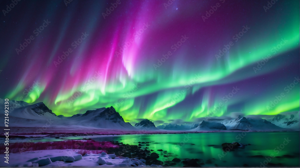 Northern light in sky, background