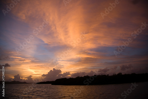 Indonesia Bali sunset on an autumn day