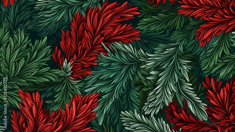 seamless background with coniferous branches pattern, coniferous, fir, seamless background with coniferous branches pattern, coniferous, fir,